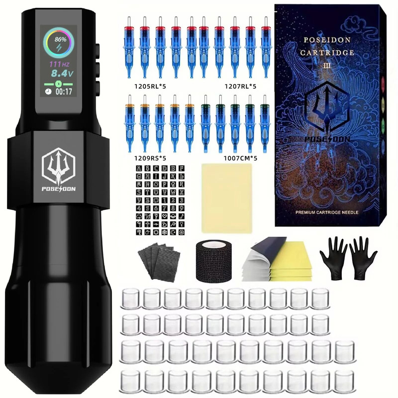 Wireless Tattoo Pen Machine Kit For Permanent Makeup Or Body Art 10