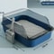 SemiEnclosed Cat Litter Box With Splash Guard And Cleaning Basin 8