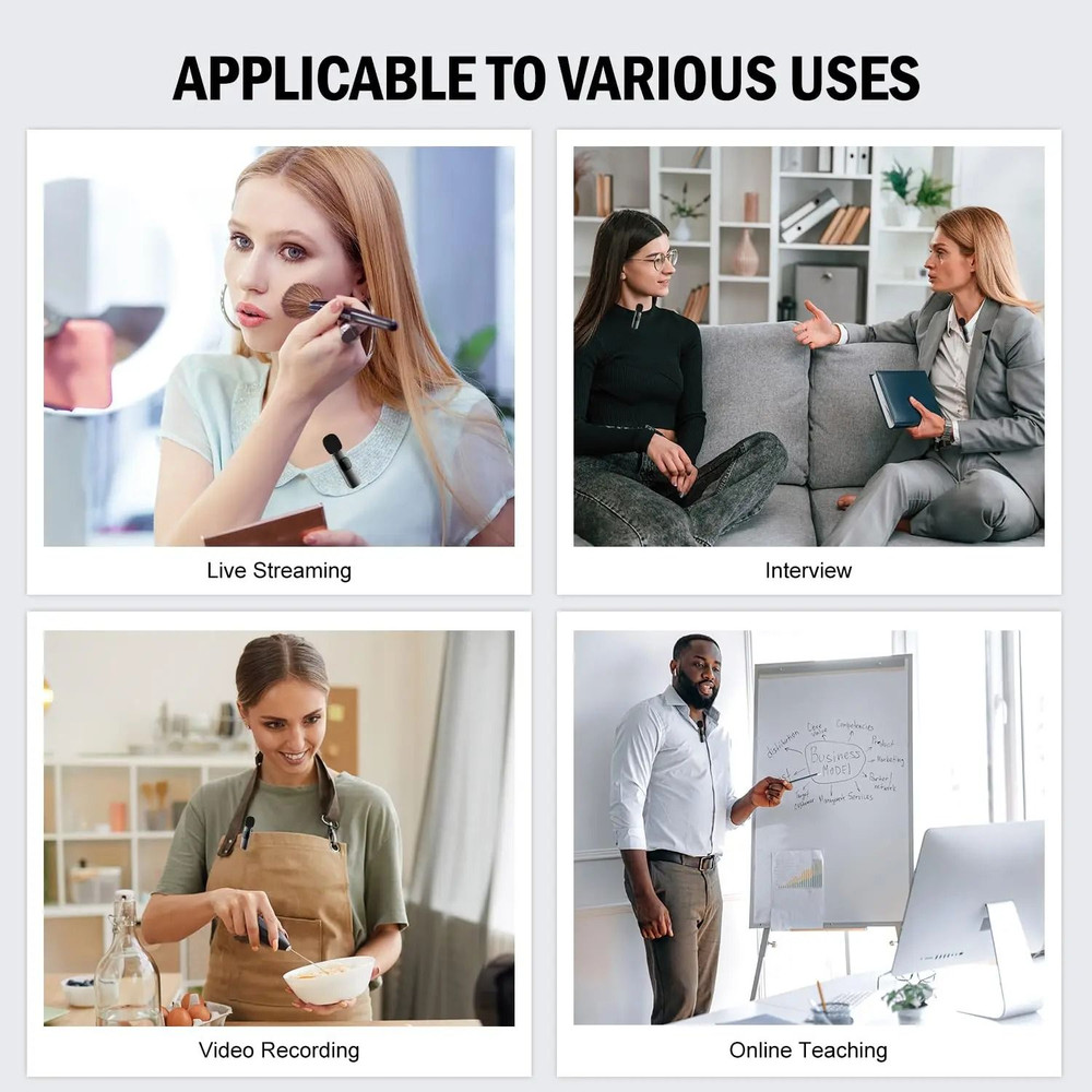 Wireless Lavalier Microphone For IPhone And Android Single And Dual Kits 4