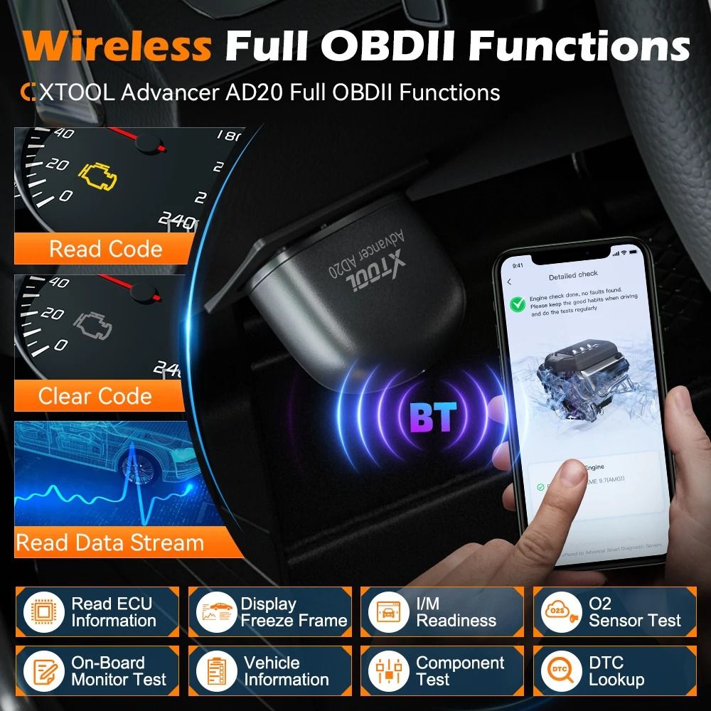 Bluetooth OBD2 Car Scanner Diagnostic Tool With Fault Code Reader 1