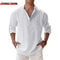 Lightweight Cotton Linen Long Sleeve Shirt For Men 0
