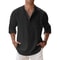 Lightweight Cotton Linen Long Sleeve Shirt For Men 1