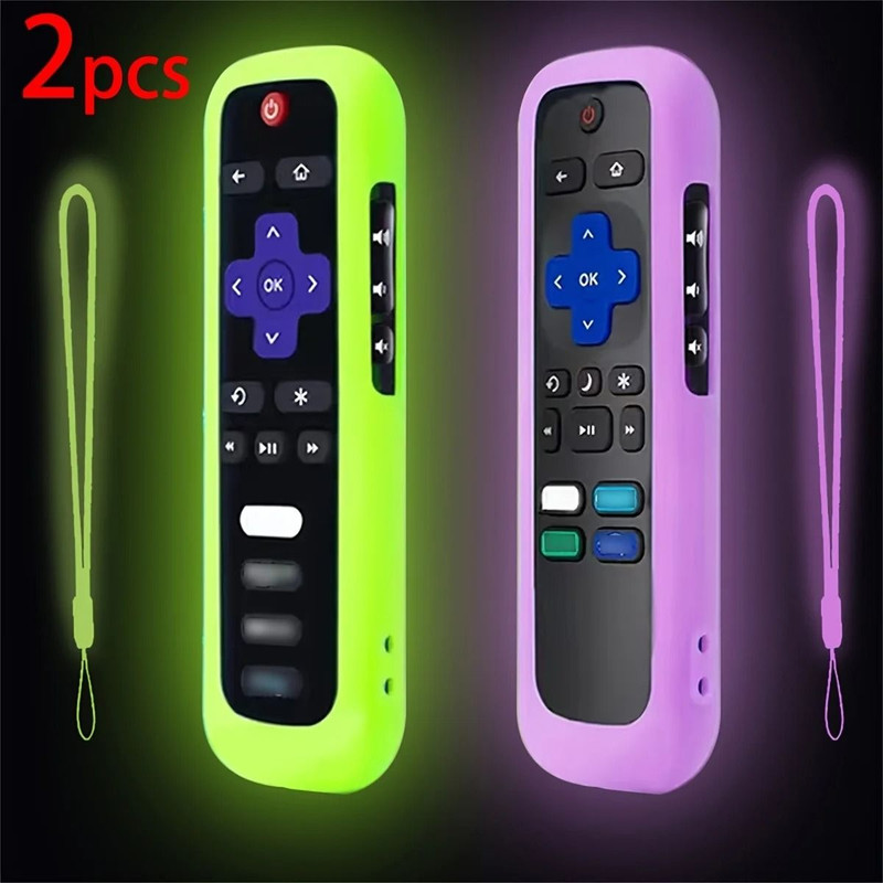 Luminous Silicone Remote Control Case With Strap For TCL Hisense Roku TV 11