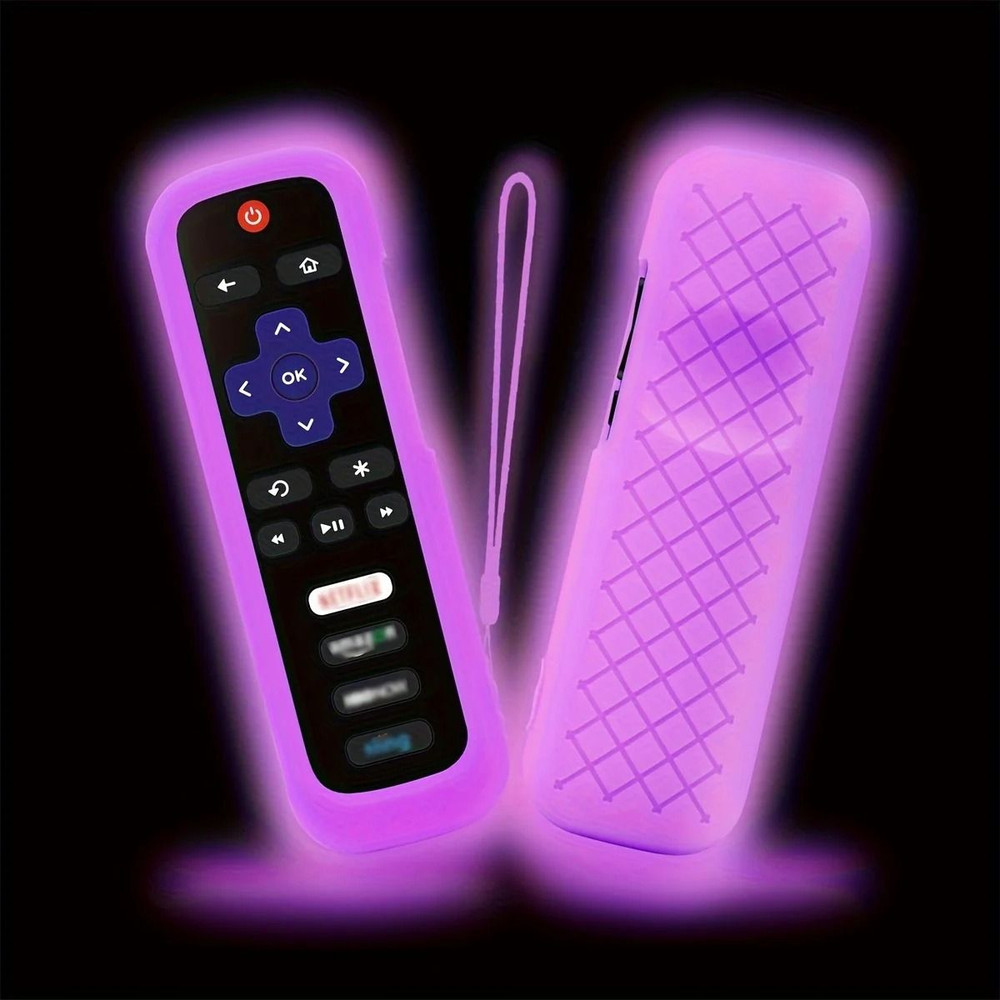 Luminous Silicone Remote Control Case With Strap For TCL Hisense Roku TV 7