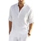 Mens Casual Cotton Linen Long Sleeve Shirt For Spring And Autumn 2