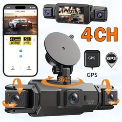 4ch gps dashcam with 360 degree recording and parking monitor