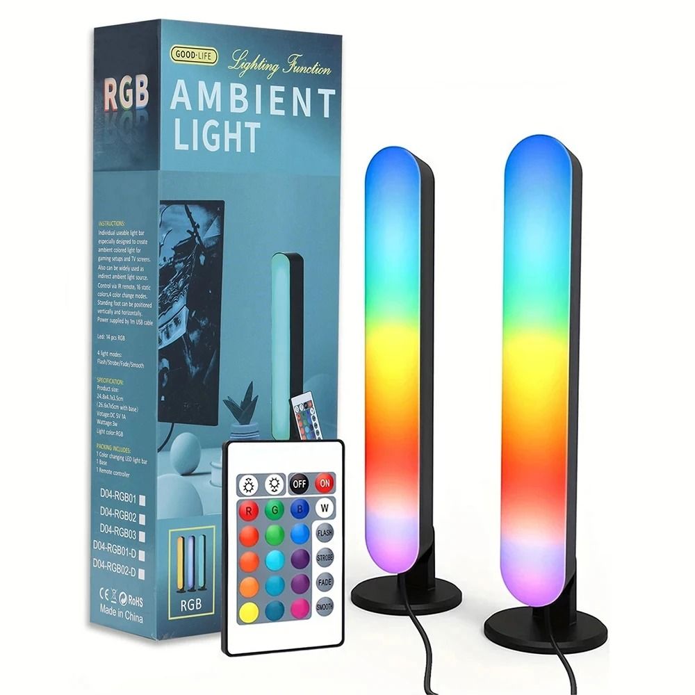 RGB Music Rhythm Light Bar With Sound Pickup USB Rechargeable LED Desk Decoration 7