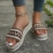 Platform Weave Sandals For Women Summer Slip On Espadrille Slippers 10