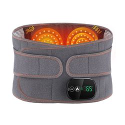heating vibration waist massager belt with red light and lumbar support