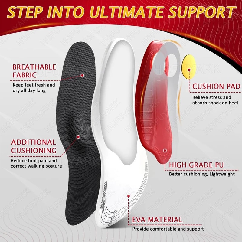 Orthotic Insoles For Men With Arch Support And Plantar Fasciitis Relief 4