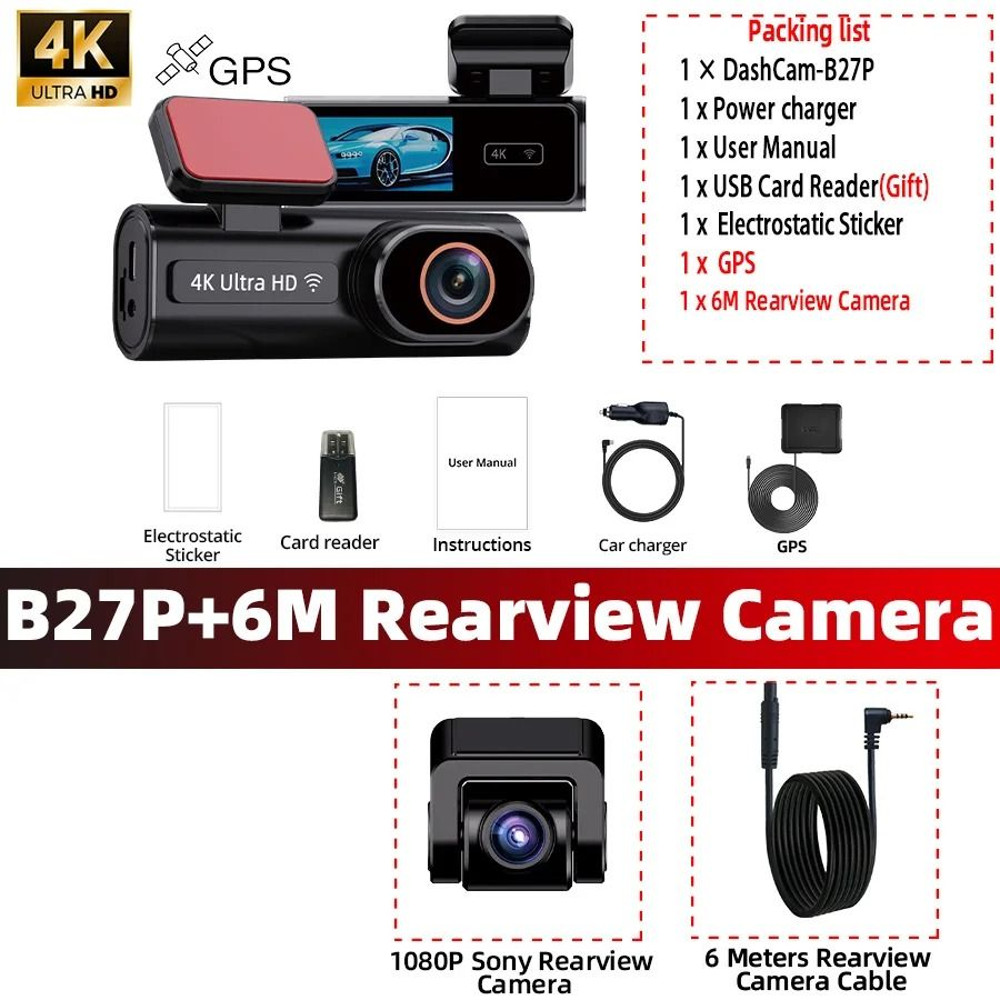 4K Dual Lens Dash Cam With WiFi GPS And Night Vision 10