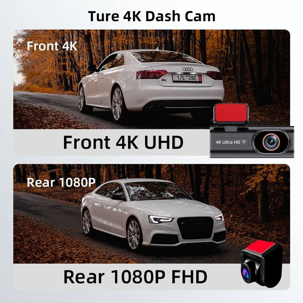 4K Dual Lens Dash Cam With WiFi GPS And Night Vision 2