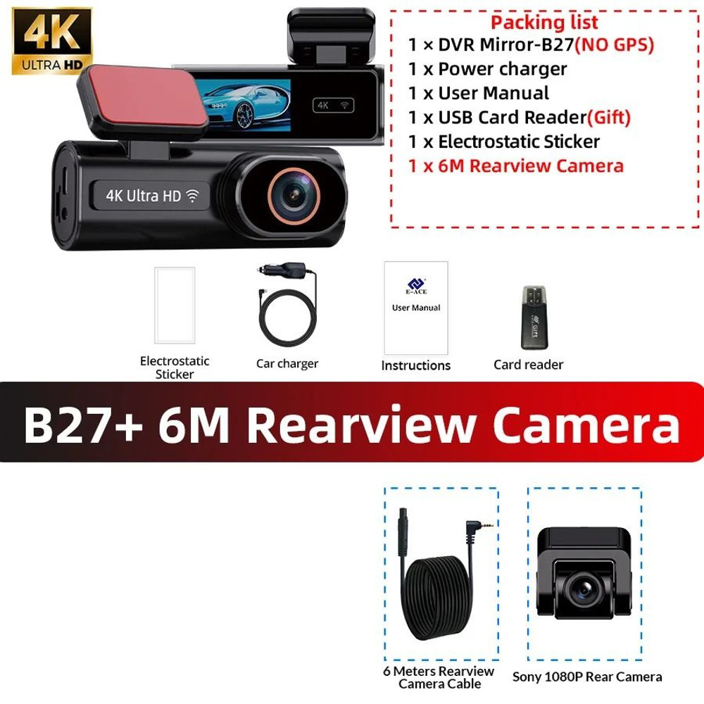 4K Dual Lens Dash Cam With WiFi GPS And Night Vision 8