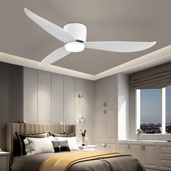 modern led ceiling fan with 6 speed settings and light strip