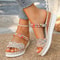 Colorful Woven Platform Wedge Sandals For Women 6
