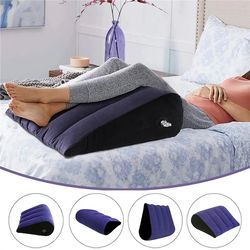 inflatable travel body pillow for lumbar support and yoga positioning