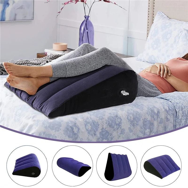 Inflatable Travel Body Pillow For Lumbar Support And Yoga Positioning 0