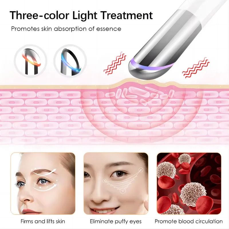 5 In 1 Eye Beauty Wand With Red Light Therapy And Vibration Massage 3