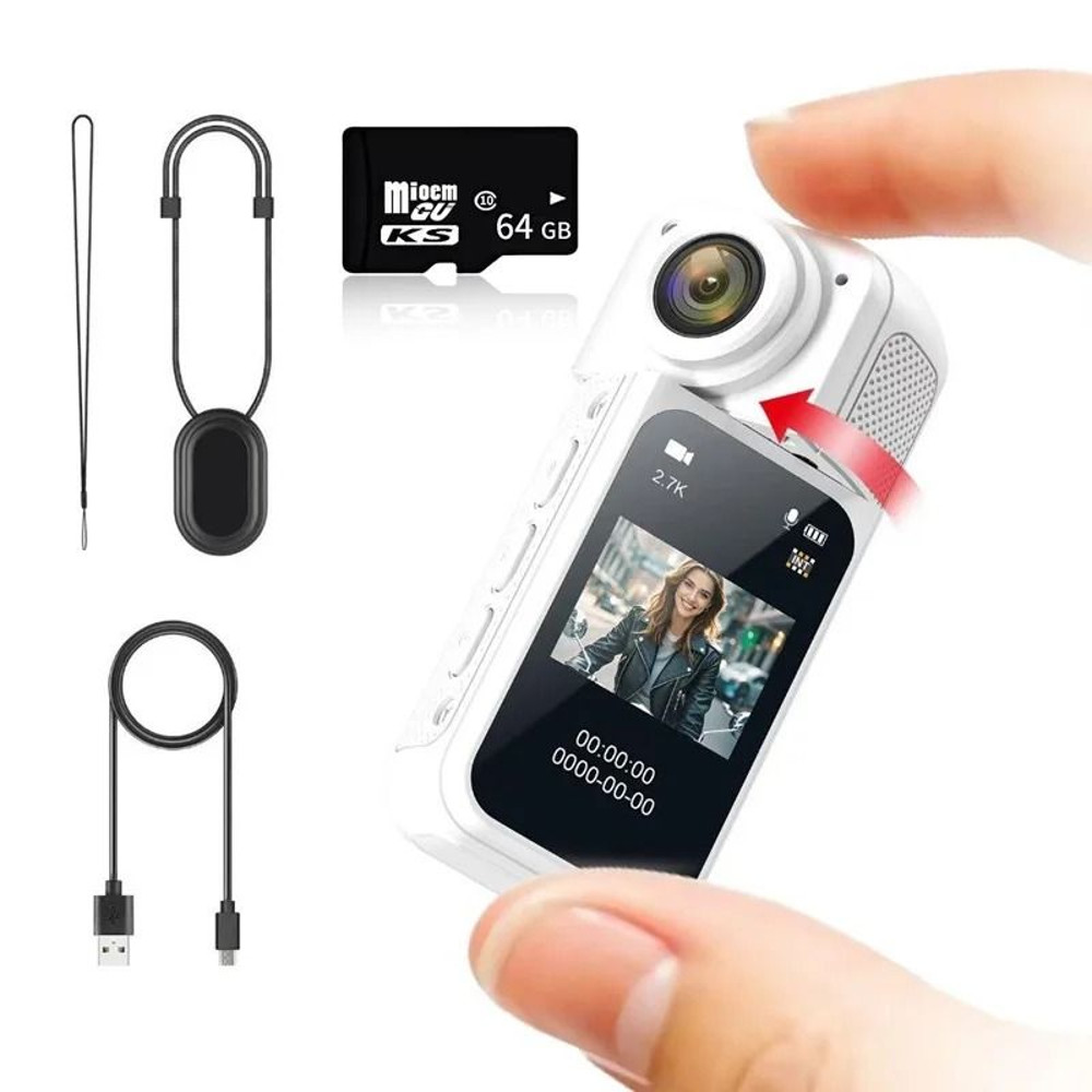 Mini 27K Action Camera With Magnetic Mount And Screen For Vlogging And POV Recording 10