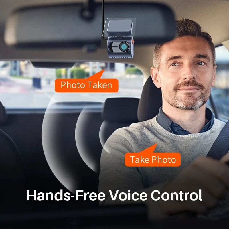 2K Mini Car Dash Cam With WiFi App And Voice Control Parking Monitor 4