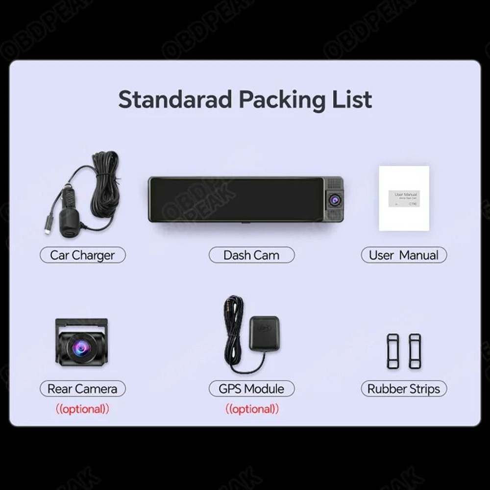 Triple Camera 4K Dash Cam With GPS And Night Vision 6