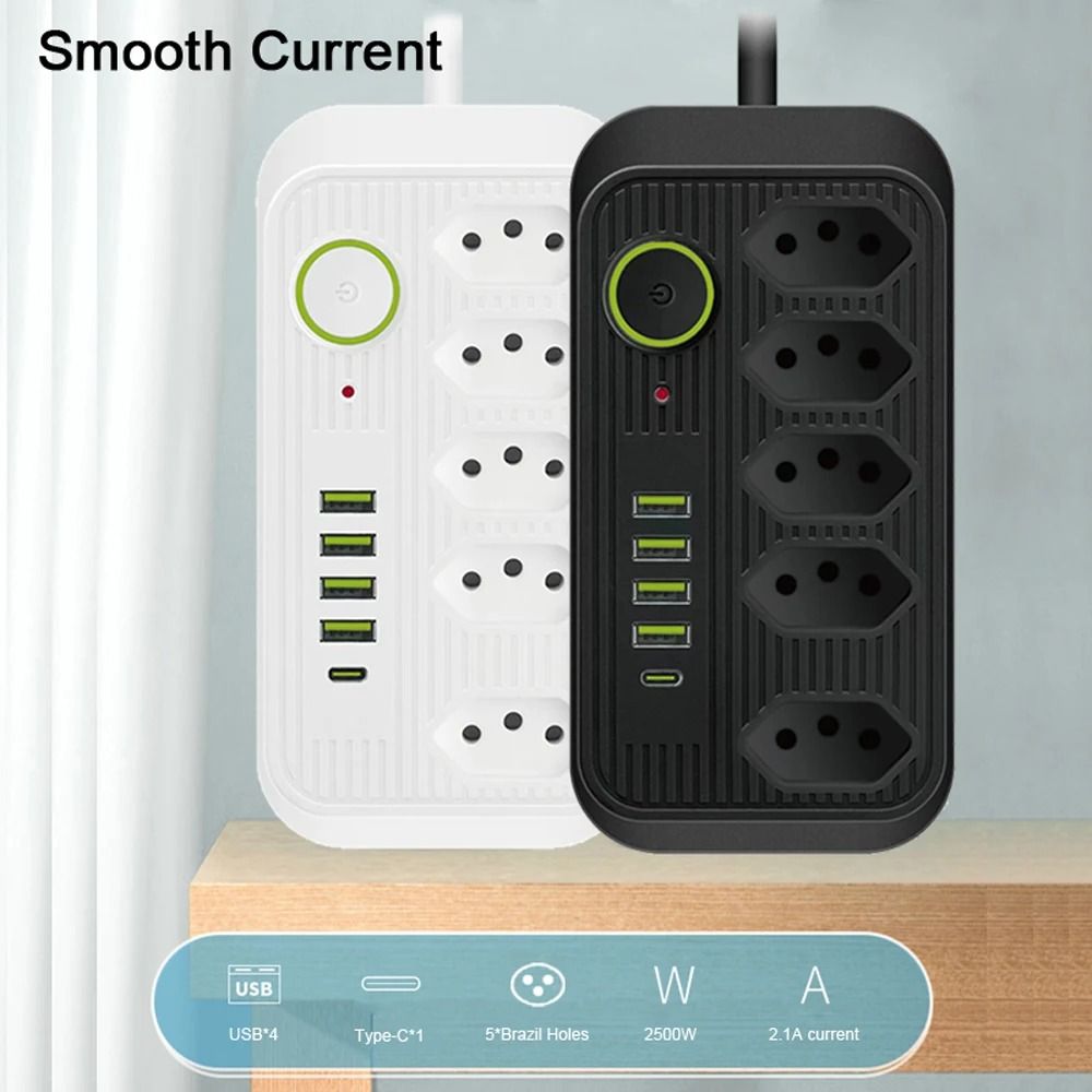 Multiplug Power Strip With USB And Type C Charger For Brazil Outlets 3