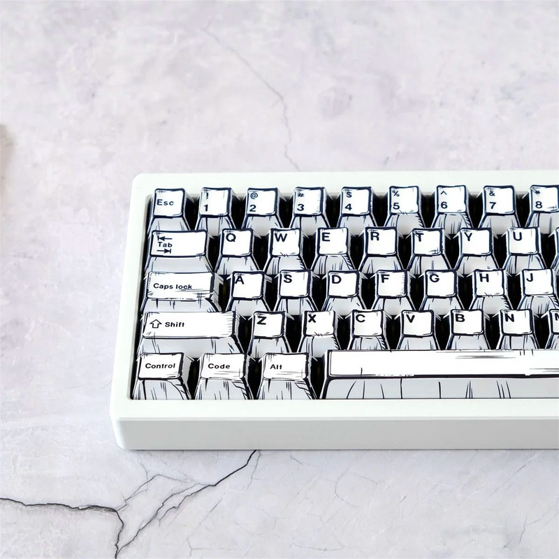 Comic Style PBT Keycap Set For Mechanical Keyboards 151 Keys Cherry Profile 7