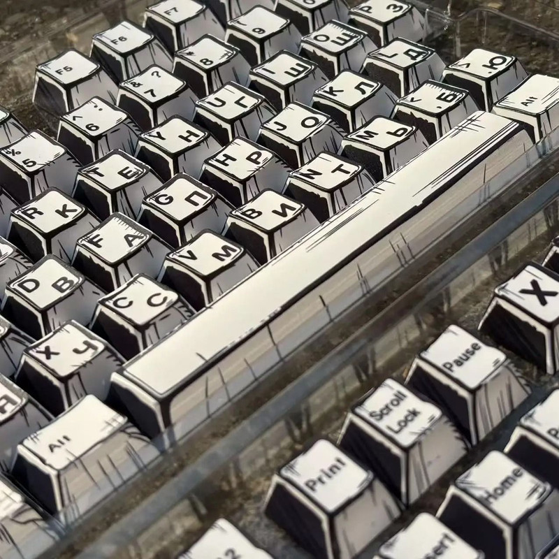 Comic Style PBT Keycap Set For Mechanical Keyboards 151 Keys Cherry Profile 8