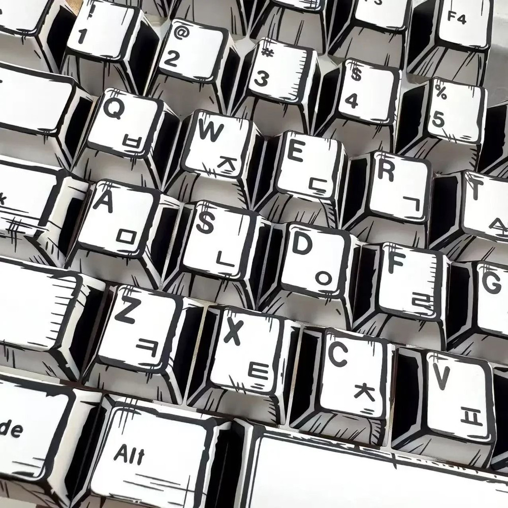 Comic Style PBT Keycap Set For Mechanical Keyboards 151 Keys Cherry Profile 12