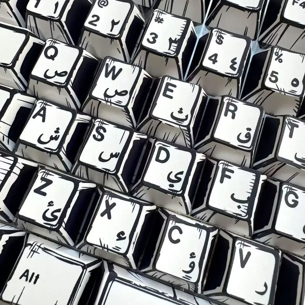 Comic Style PBT Keycap Set For Mechanical Keyboards 151 Keys Cherry Profile 15