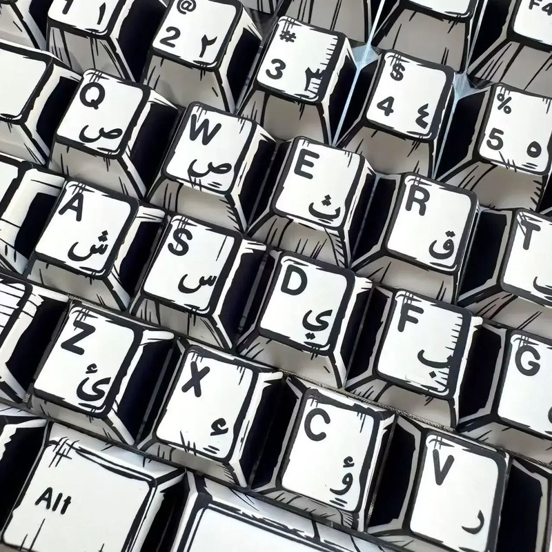 Comic Style PBT Keycap Set For Mechanical Keyboards 151 Keys Cherry Profile 15