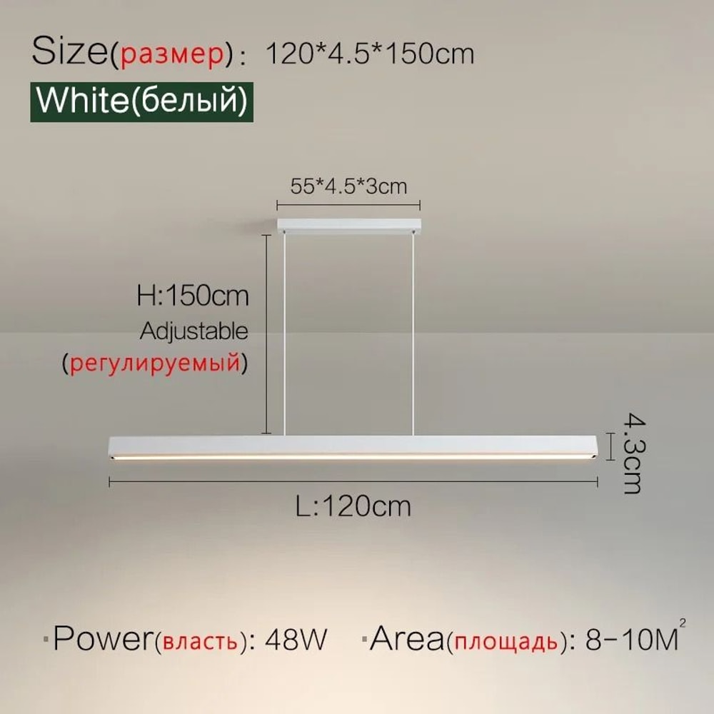 Modern LED Strip Chandelier For Dining Table Kitchen Office Or Restaurant 16