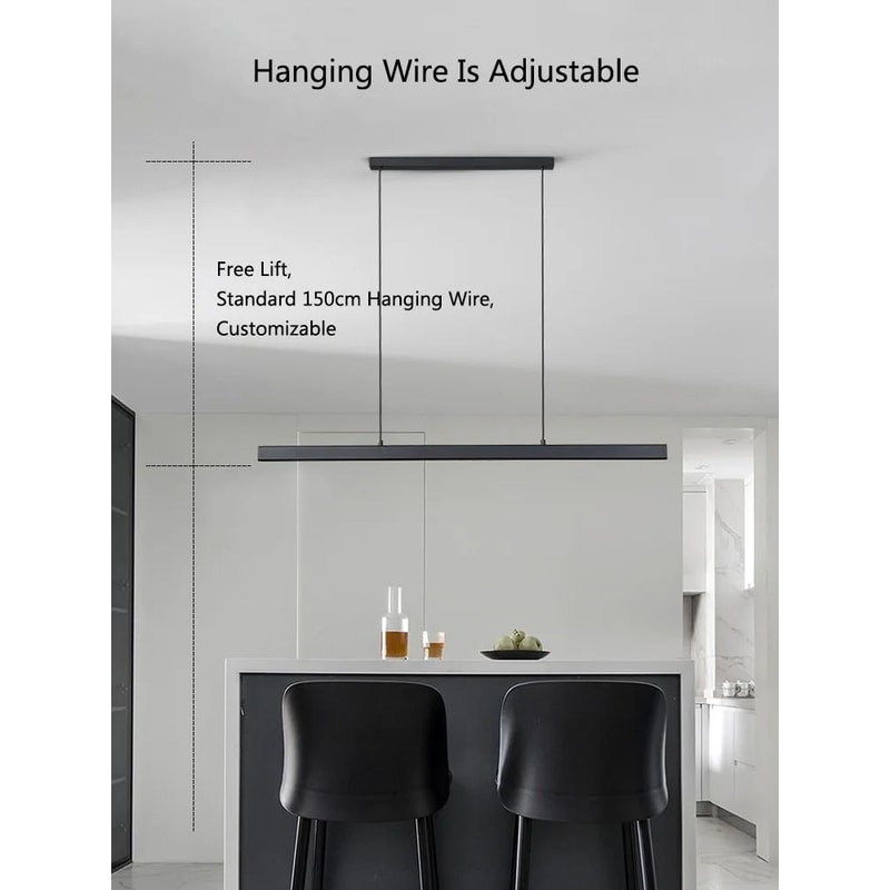 Modern LED Strip Chandelier For Dining Table Kitchen Office Or Restaurant 4