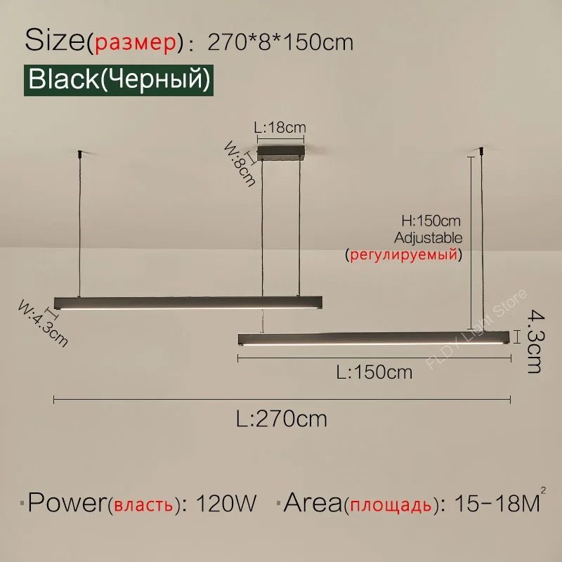 Modern LED Strip Chandelier For Dining Table Kitchen Office Or Restaurant 21