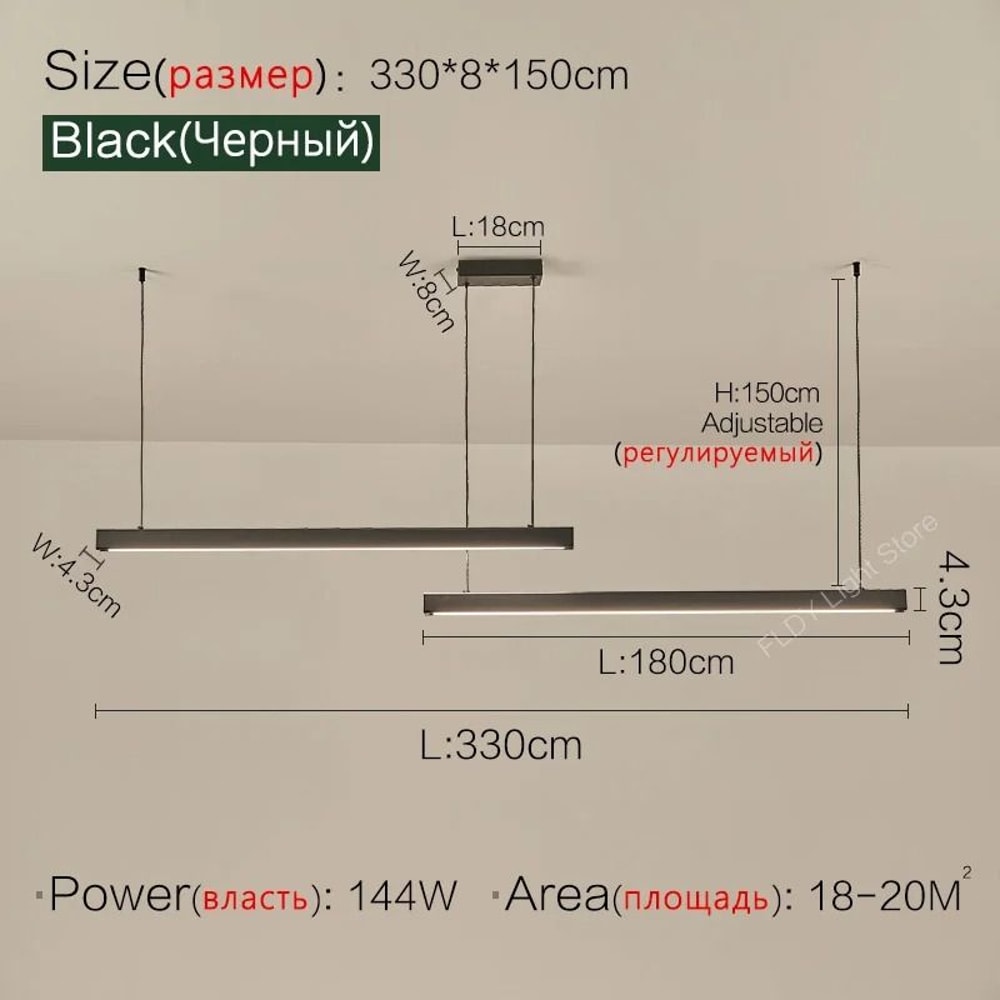 Modern LED Strip Chandelier For Dining Table Kitchen Office Or Restaurant 22