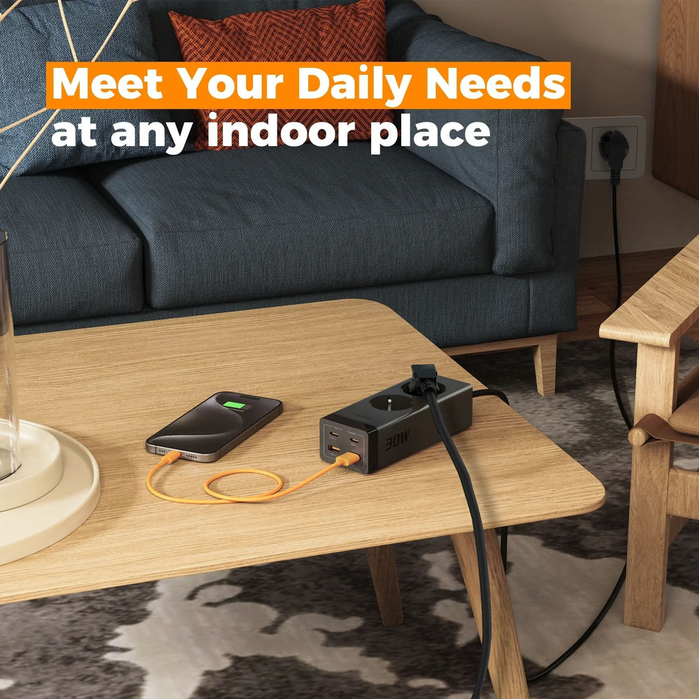 30W GaN Power Strip With USB C And Surge Protection For Home And Office 2