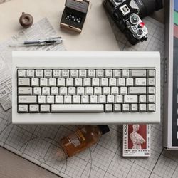retro mechanical keyboard with wireless bluetooth and tri mode connectivity