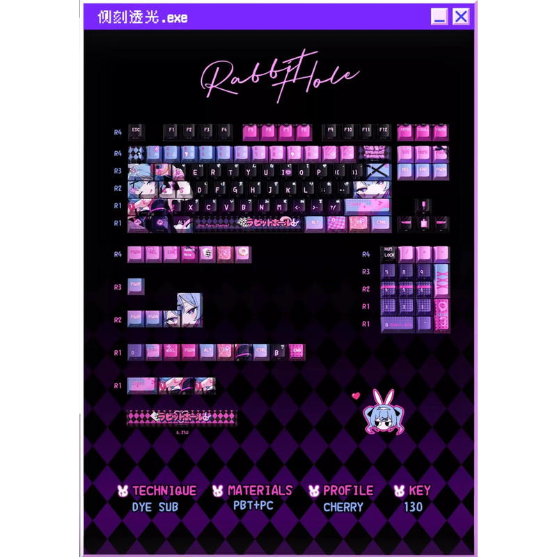 Anime Rabbit Hole Keycap Set For Mechanical Keyboards 5
