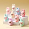 10pcs Kawaii Rabbit Anime Flocked Dolls Set For Desktop Decor And Gifts 3