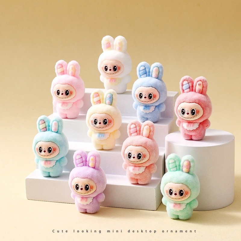 10pcs Kawaii Rabbit Anime Flocked Dolls Set For Desktop Decor And Gifts 3