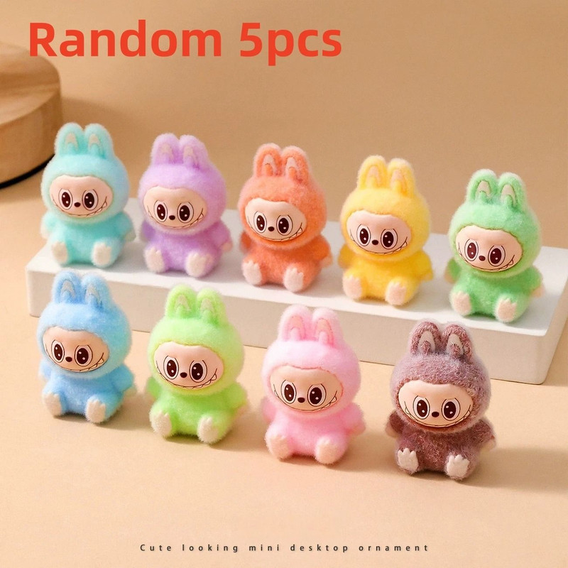 10pcs Kawaii Rabbit Anime Flocked Dolls Set For Desktop Decor And Gifts 5