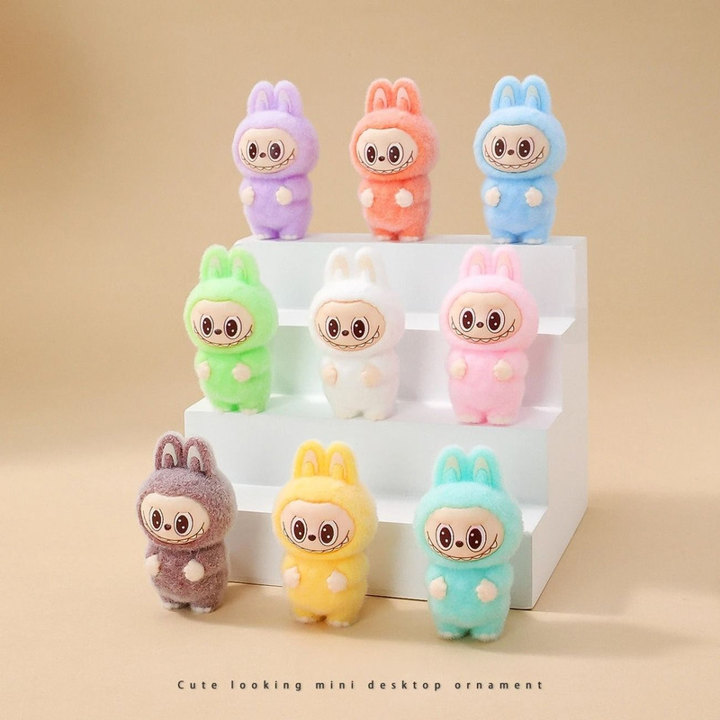 10pcs Kawaii Rabbit Anime Flocked Dolls Set For Desktop Decor And Gifts 9