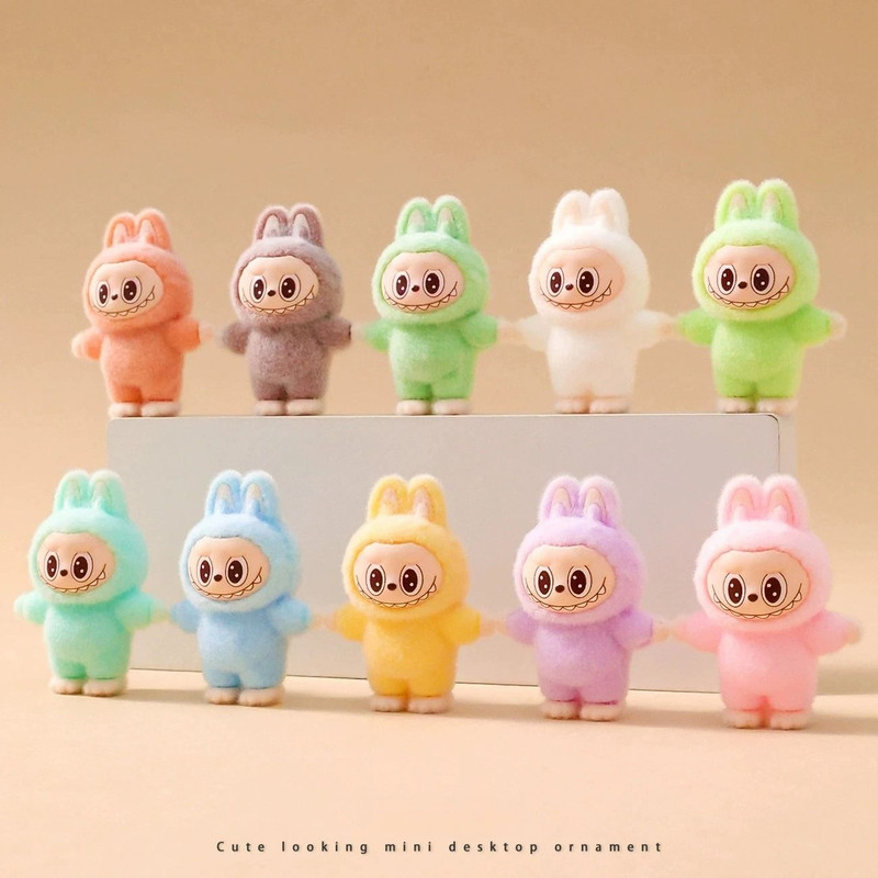 10pcs Kawaii Rabbit Anime Flocked Dolls Set For Desktop Decor And Gifts 11