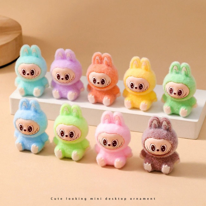 10pcs Kawaii Rabbit Anime Flocked Dolls Set For Desktop Decor And Gifts 12
