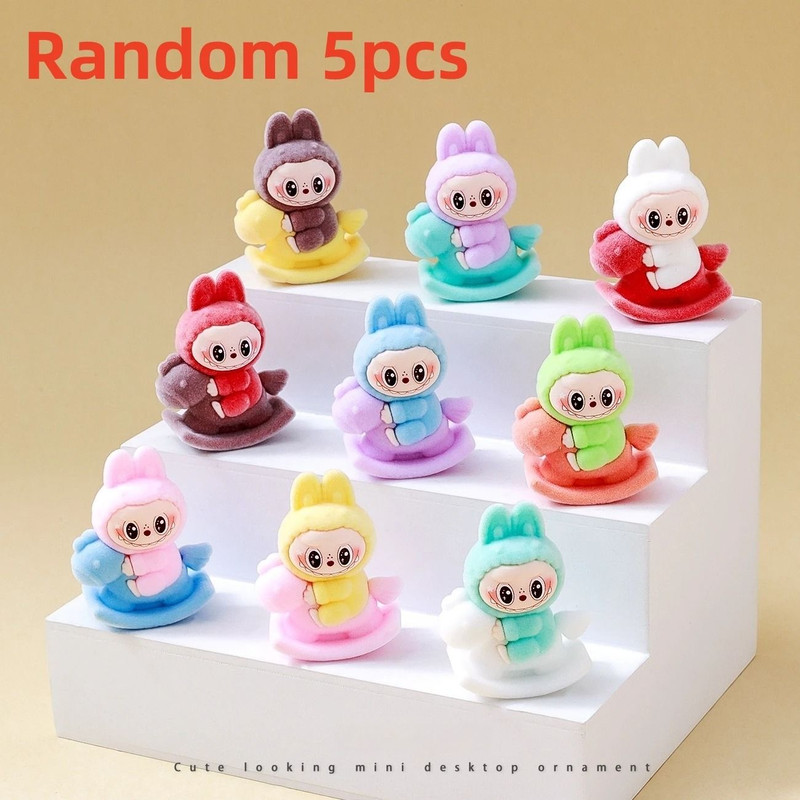 10pcs Kawaii Rabbit Anime Flocked Dolls Set For Desktop Decor And Gifts 13