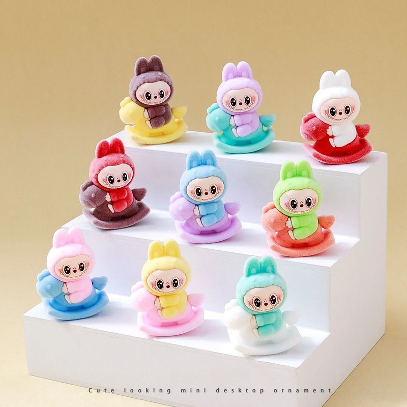 10pcs Kawaii Rabbit Anime Flocked Dolls Set For Desktop Decor And Gifts 14