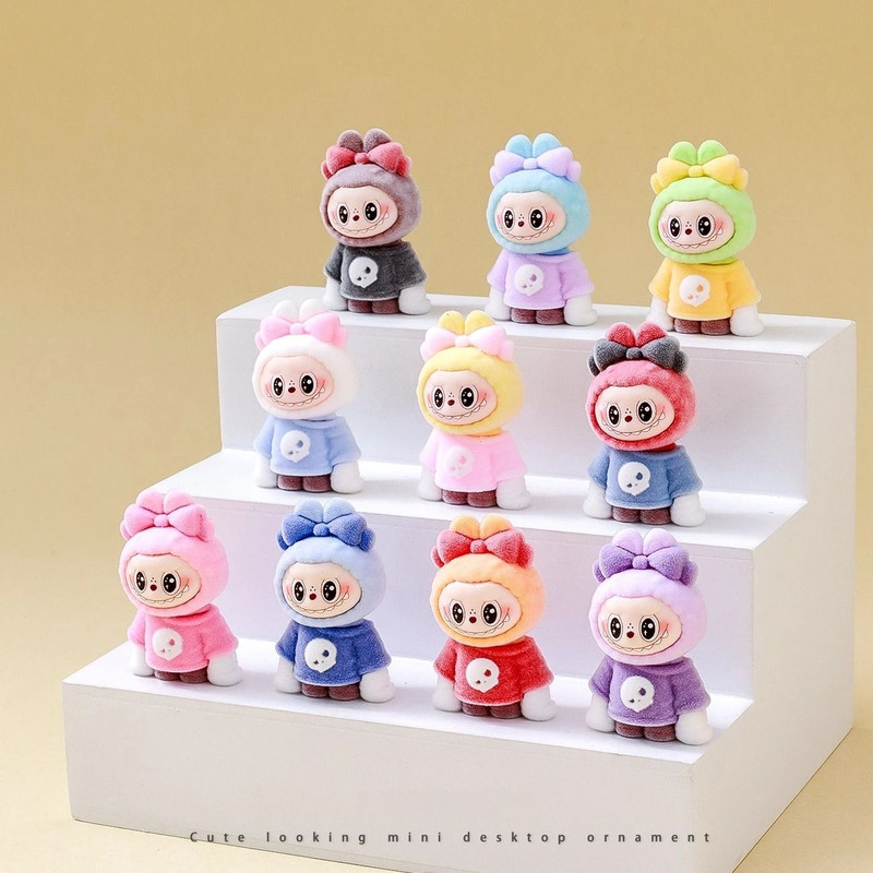 10pcs Kawaii Rabbit Anime Flocked Dolls Set For Desktop Decor And Gifts 16