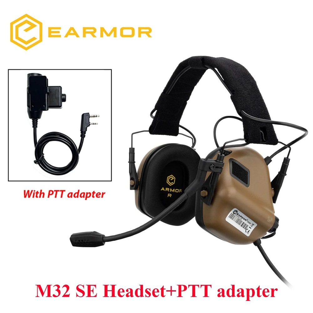 Tactical Noise Reduction Headset With Helmet Rail And PTT Adapter For Shooting 13