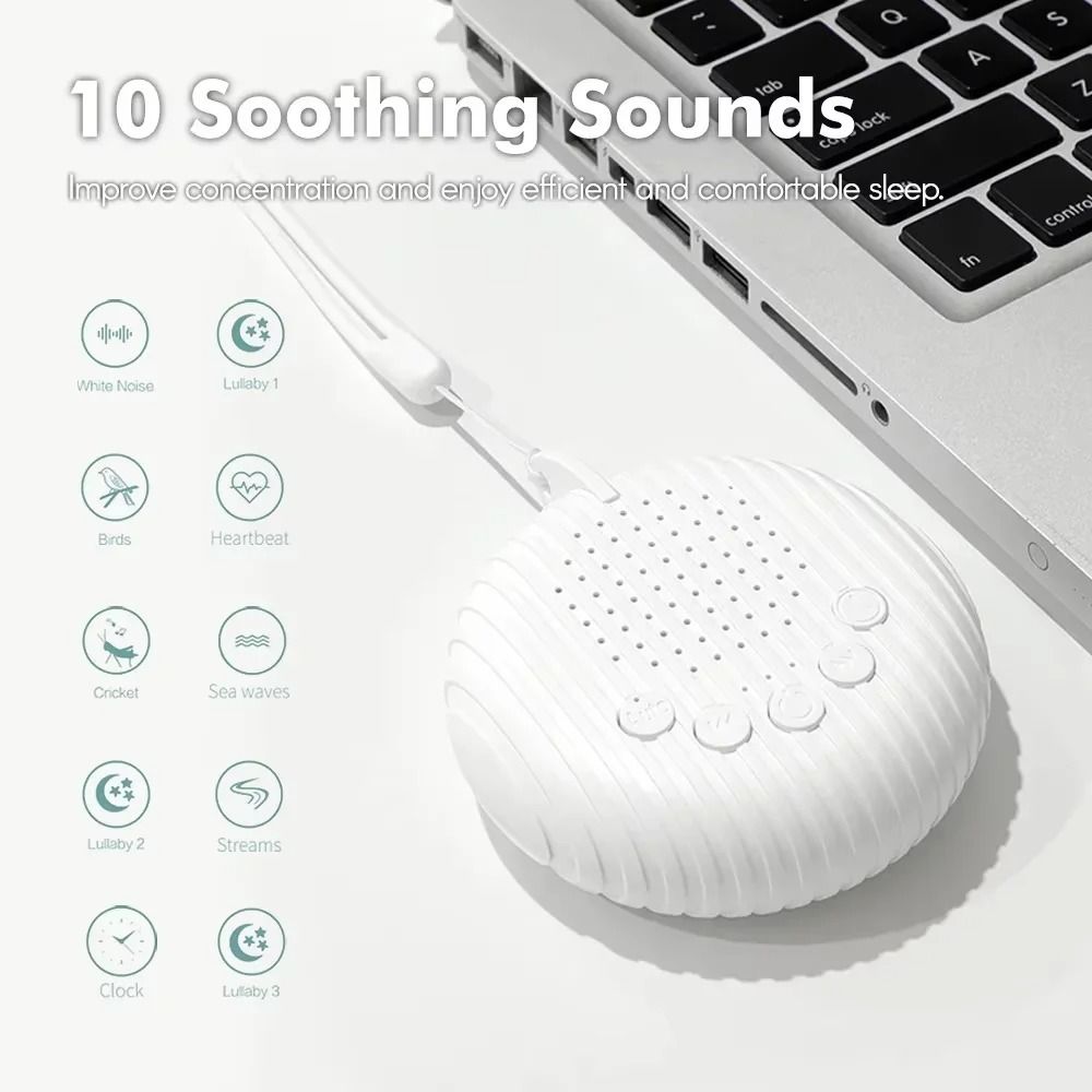 Portable White Noise Sound Machine For Baby Sleep With 10 Soothing Songs 2