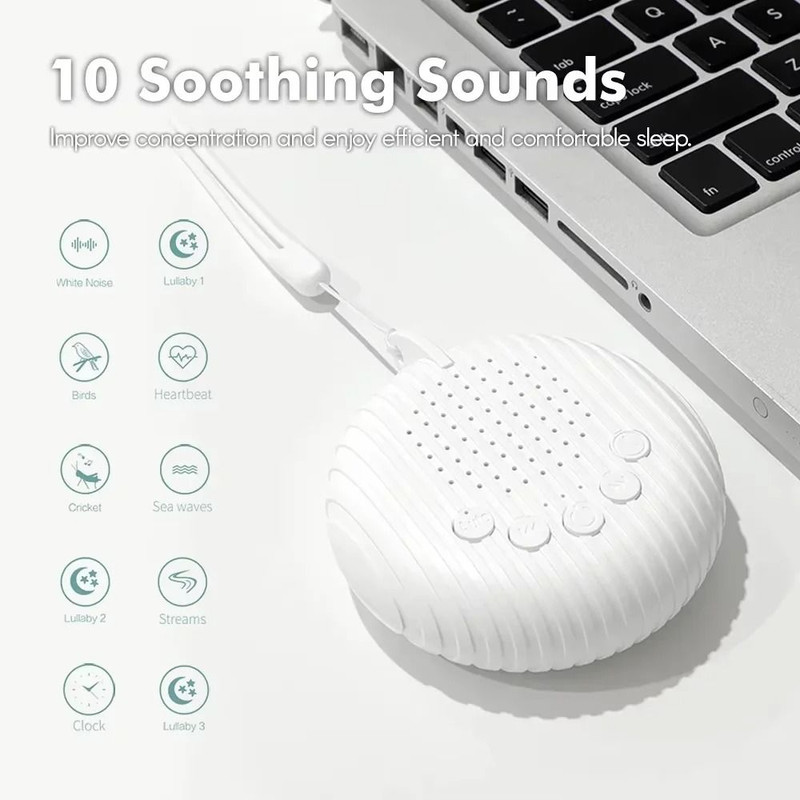 Portable White Noise Sound Machine For Baby Sleep With 10 Soothing Songs 2